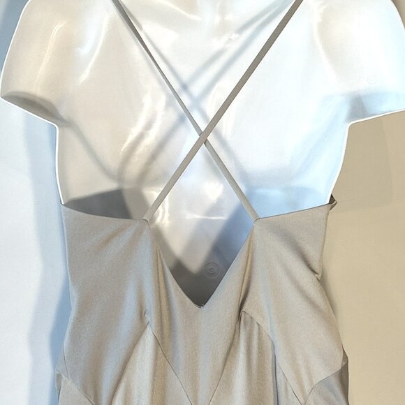 ASOS Silver Drop Waist Floor Length Dress - Picture 5 of 9